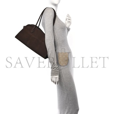 THE ROW NUBUCK MARGAUX SHOULDER 12 DARK MOCHA (38*23*18cm)